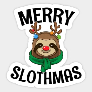 Gift For Sloth Lovers Merry Slothmas Sticker